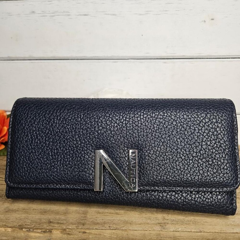 Nautica-  Money Manager RFID Women’s Wallet Clutch Organizer Navy